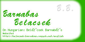 barnabas belacsek business card